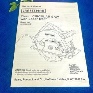 Craftsman 7-1/4" Lazer Circular Saw Model 320.10860-01 MANUAL ONLY